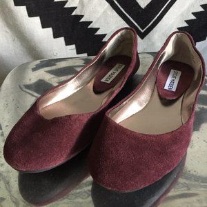 Steve Madden Women's P-Heaven burgundy suede flats